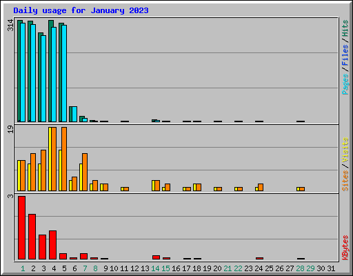 Daily usage for January 2023