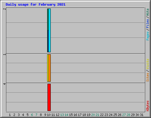 Daily usage for February 2021