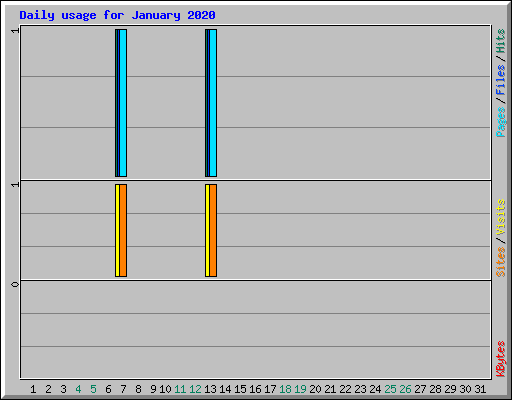 Daily usage for January 2020