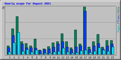 Hourly usage for August 2021