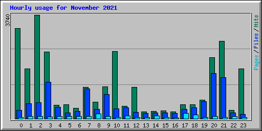 Hourly usage for November 2021