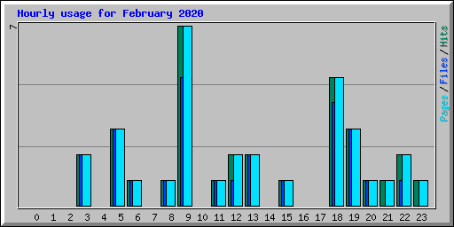 Hourly usage for February 2020