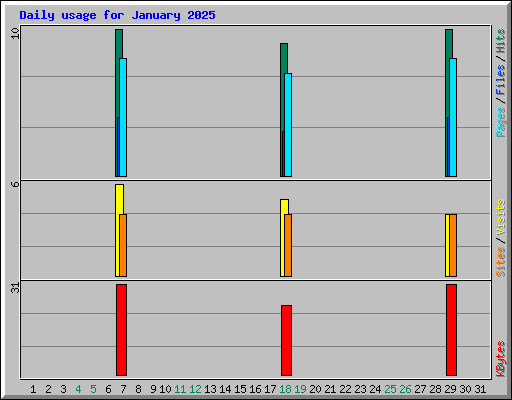 Daily usage for January 2025