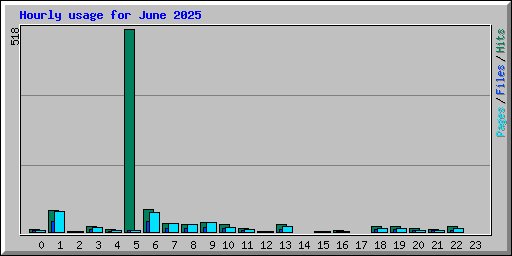 Hourly usage for June 2025