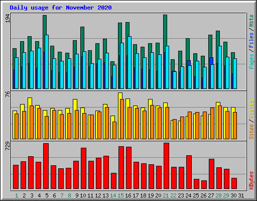 Daily usage for November 2020