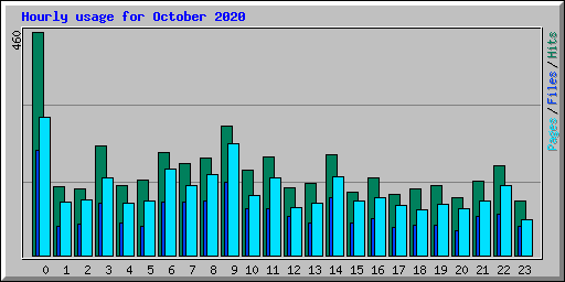 Hourly usage for October 2020