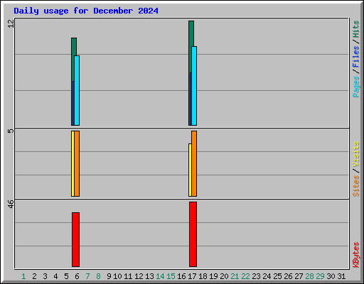 Daily usage for December 2024
