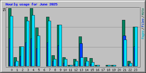 Hourly usage for June 2025