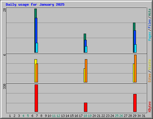 Daily usage for January 2025