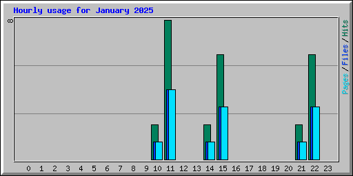 Hourly usage for January 2025
