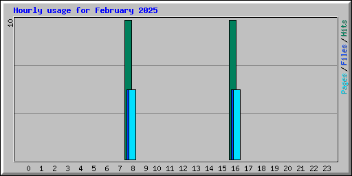 Hourly usage for February 2025