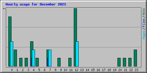 Hourly usage for December 2023