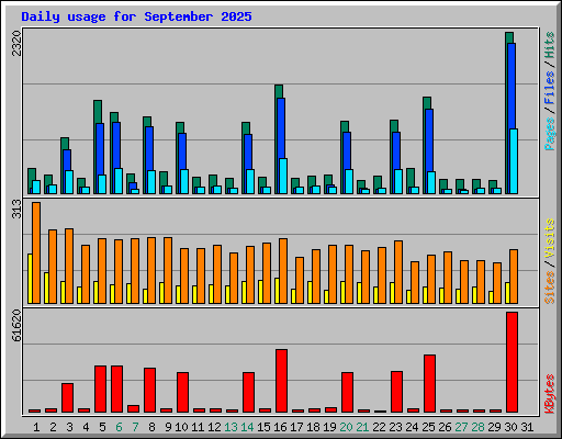 Daily usage for September 2025