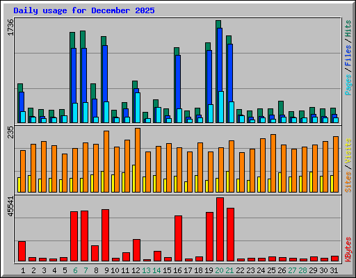 Daily usage for December 2025