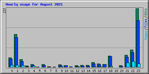 Hourly usage for August 2021