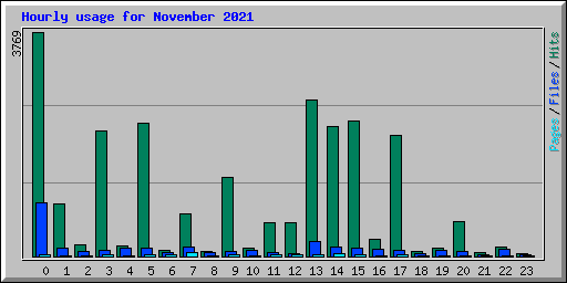 Hourly usage for November 2021