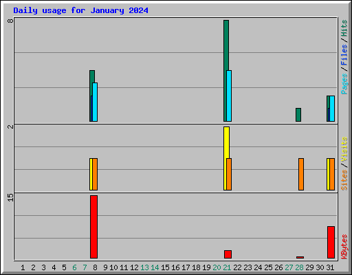 Daily usage for January 2024