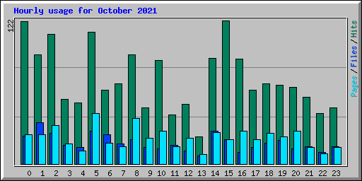 Hourly usage for October 2021